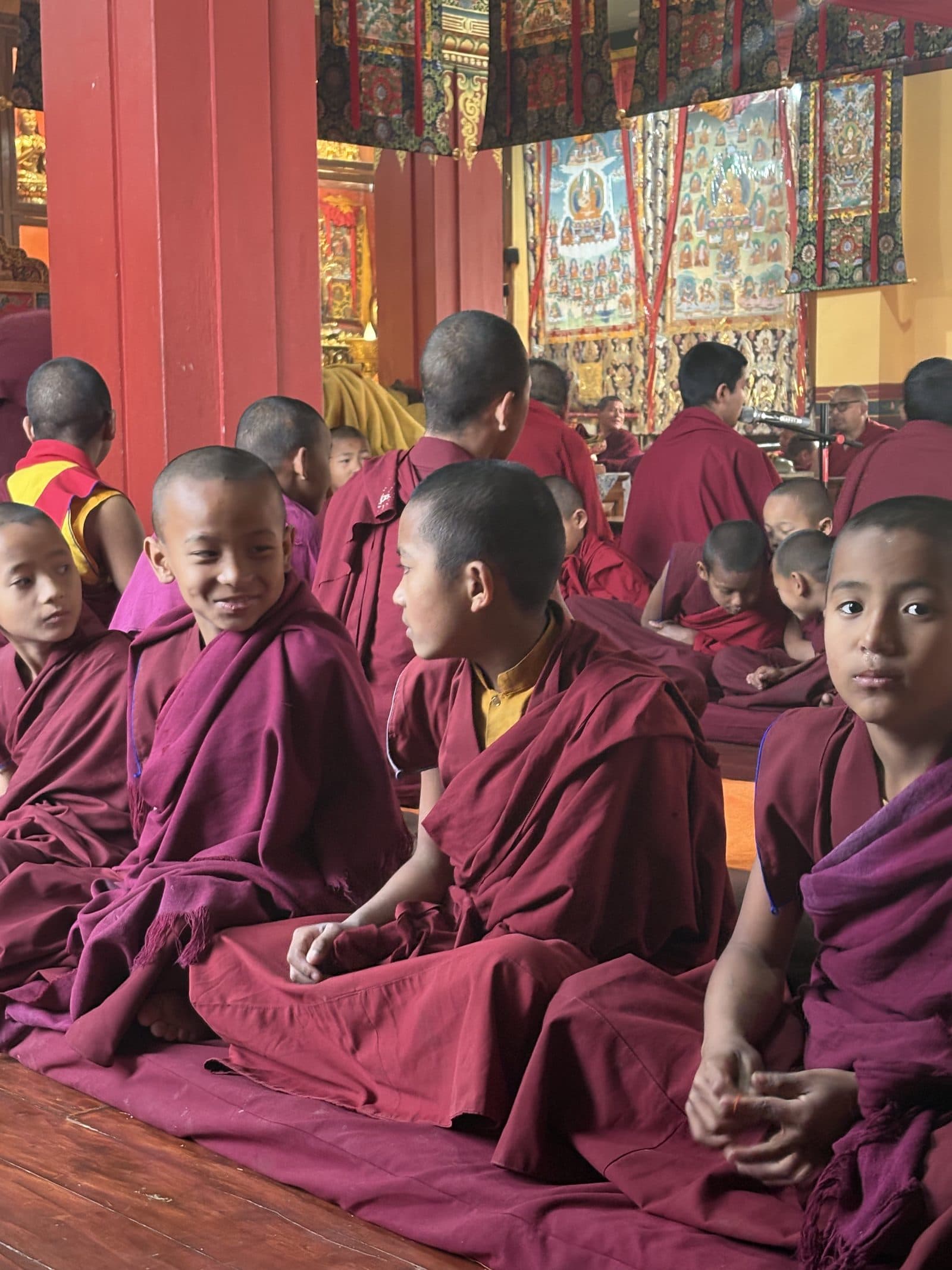 Young monks in the gompa