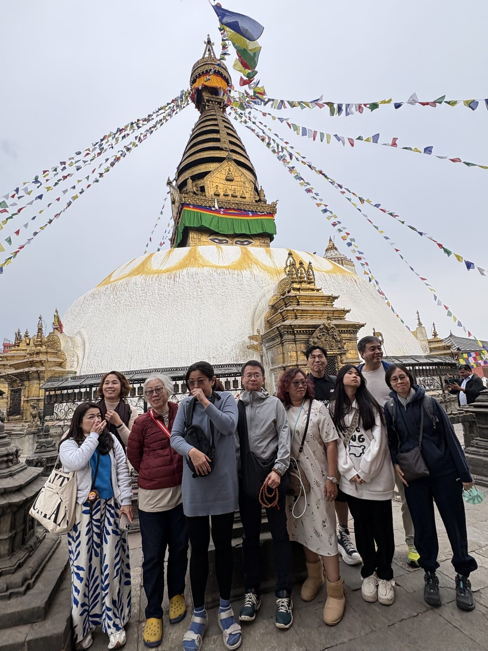 The Malaysian sangha at Swayambhunath, Nepal