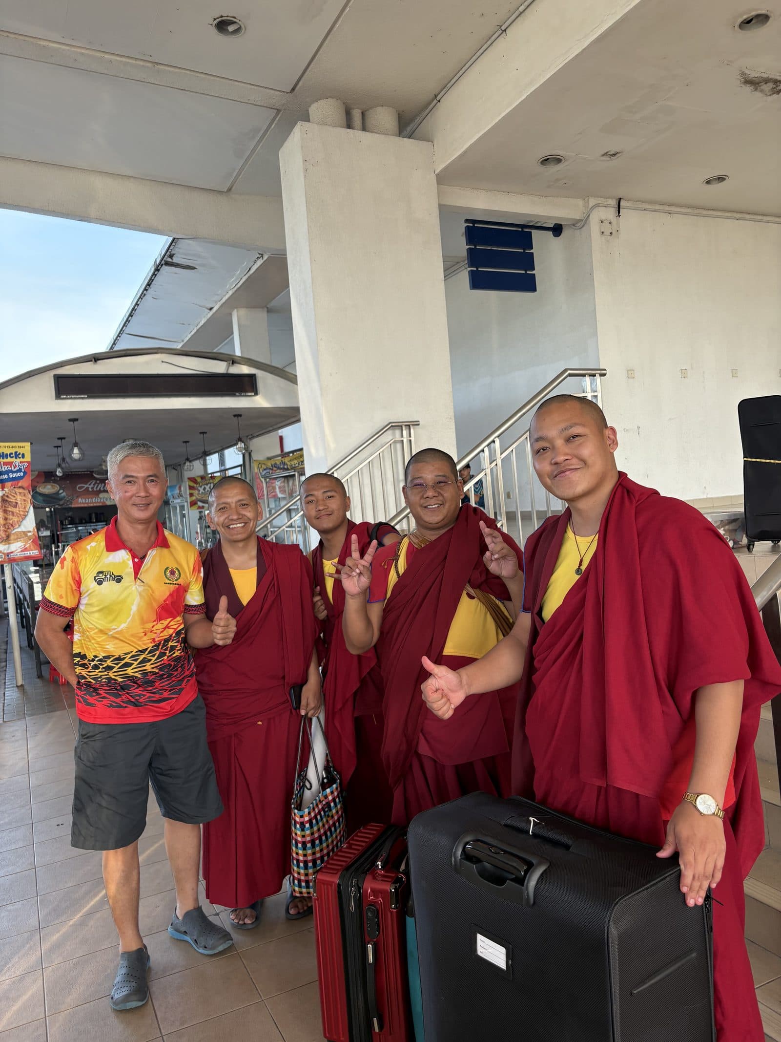 Our Vice President welcoming the monks of Segyu Monastery